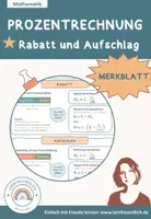 Vorschau - Merkblätter - Merkblatt: Rabatt und Aufschlag - Prozentrechnung - Deckblatt