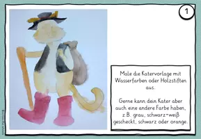 Vorschau - Mal- und Bastelvorlagen - Der gestiefelte Kater im Kunstunterricht: Anleitung - Seite 2