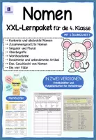 Vorschau - Unterrichtsreihen - XXL Lernpaket zu den Nomen (abstrakte Nomen, die vier Fälle, zusammengesetzte Nomen, Singular und Plural, Oberbegriffe, Geschlecht...) - Deckblatt