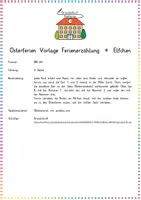 Vorschau - Arbeitsblätter - Osterferien Vorlage Ferienerzählung + Elfchen - Seite 1