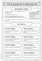 Vorschau - Poster - Merkblatt: Teilbarkeitsregeln - Seite 2