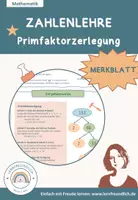 Vorschau - Merkblätter - Merkblatt: Primfaktorzerlegung - Primzahlen - Deckblatt