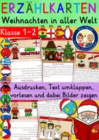 Vorschau - Fördermaterial/Inklusion - Weihnachten in aller Welt ERZÄHLKARTEN (Weihnachten in anderen Ländern weltweit) - Deckblatt