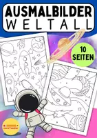 Vorschau - Mal- und Bastelvorlagen - Weltraum Ausmalbilder / Weltall / Astronauten - Deckblatt
