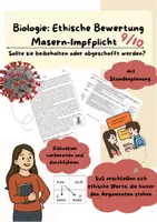 Vorschau - Stundenentwürfe - Biologie ethische Bewertung zur Masern-Impfpflicht - Deckblatt