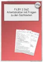 Vorschau - Arbeitsblätter - FiLBY 2 DaZ - Fragen zu den Sachtexten - Deckblatt