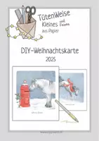 Vorschau - Mal- und Bastelvorlagen - DIY Weihnachtskarten "Pferde" 2025 - Deckblatt