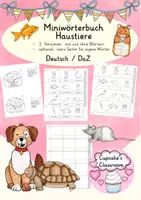 anteprima - Esercizi - Deutsch/DaZ - Haustiere - Miniwörterbuch (Leporello), Sprachförderung (Mini dizionario: “Animali domestici”) - Pagina di copertina