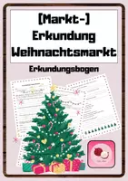 Vorschau - Stundenentwürfe - Beobachtungsbogen Weihnachtsmarkt / Markterkundung / Erkundungsbogen - Deckblatt
