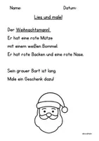 Vorschau - Arbeitsblätter - weihnachtliches Lesen und Malen - Seite 1