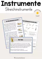 Vorschau - Arbeitsblätter - Musikinstrumente: Streichinstrumente - Deckblatt