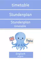 Vorschau - Anderer Materialtyp - Stundenplan Kärtchen Krakenklasse bilingual - Seite 1