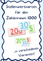 Vorschau - Fördermaterial/Inklusion - Zahlenraum 1000 - Stellenwertkarten - Deckblatt