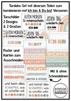 Vorschau - Mal- und Bastelvorlagen - Positive Affirmationen für Kinder | Boho Retro | Türdeko | Affirmationsposter - Seite 1