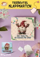 Vorschau - Mal- und Bastelvorlagen - Karten für Teebeutel Gnome Weihnachten Klasse 1 bis 8 - Seite 1