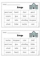 Vorschau - Arbeitsblätter - Bingo: at school/ school things - Seite 1