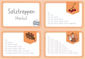 Vorschau - Fördermaterial/Inklusion - Satztreppen Herbst - Lesekarten - Klettkarten - Seite 2