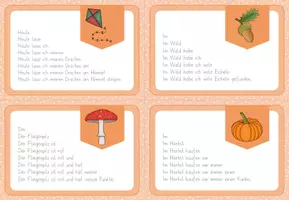 Vorschau - Fördermaterial/Inklusion - Satztreppen Herbst - Lesekarten - Klettkarten - Seite 3