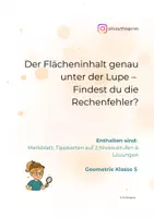 Vorschau - Arbeitsblätter - Fehler finden – Flächeninhalt üben - Deckblatt
