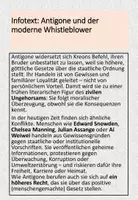 Vorschau - Stundenentwürfe - Antigone als Whistleblowerin – Gewissen gegen Gesetz - Seite 1