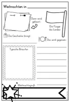 Vorschau - Arbeitsblätter - Weihnachten in anderen Ländern STECKBRIEFE (Weihnachten in aller Welt) - Seite 1