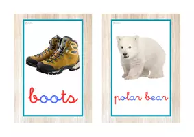 Vista previa - Tarjetas / Manipulativos - INGLÉS - Vocabulario letra minúscula ligada (invierno) - página 3