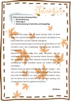 Vorschau - Arbeitsblätter - 7.Klasse Diktat Novemberregen Nominalisierung, s-Laute, Komma - Deckblatt