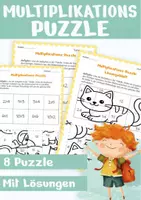 Vorschau - Arbeitsblätter - Multiplikations-Puzzle - Kleines Einmaleins 2. Klasse & 3. Klasse Mathe - Deckblatt