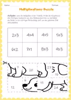 Vorschau - Arbeitsblätter - Multiplikations-Puzzle - Kleines Einmaleins 2. Klasse & 3. Klasse Mathe - Seite 3