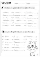 Vorschau - Arbeitsblätter - Größen und Einheiten - Gewicht (Mathe Arbeitsblätter Klasse 5 & Klasse 6) - Seite 2
