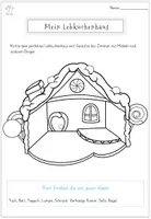 Vorschau - Arbeitsblätter - Weihnachten: Kreatives Schreiben - Einrichtung Lebkuchenhaus - Seite 1