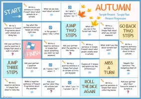 Vorschau - Spiele - HERBST - Simple Present, Present Progressive, Simple Past | Würfelspiel (Autumn) - Seite 2