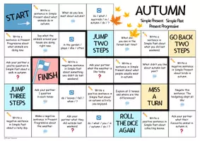 Vorschau - Spiele - HERBST - Simple Present, Present Progressive, Simple Past | Würfelspiel (Autumn) - Seite 3