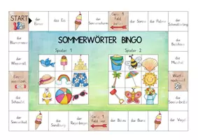 Vorschau - Arbeitsblätter - Sommerwörter Bingo -spielerisches Lesetraining DAZ - Seite 3