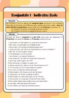 Vorschau - Arbeitsblätter - Konjunktiv 1 - Indirekte Rede (direkte Rede umwandeln) - Deckblatt
