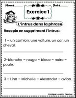 Aperçu - Feuilles d'exercices - French grammar exercises Worksheet - Page de couverture