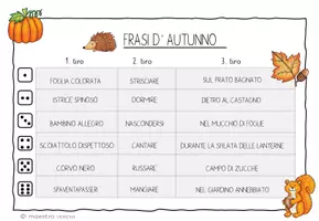 anteprima - Esercizi - Frasi autunnali - Pagina di copertina