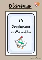Vorschau - Aufgabenkarten - 🎄 15 Schreibanlässe zu Weihnachten 🎄 - Deckblatt