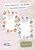 Vorschau - Arbeitsblätter - Autumn Bucket List - Deckblatt