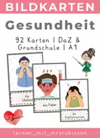 Vorschau - Stationenlernen - Gesundheit – Bildkarten für DaZ | Wortschatztraining für die Grundschule - Deckblatt