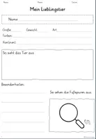 Vorschau - Arbeitsblätter - Mein Lieblingstier – Forscherblatt - Deckblatt