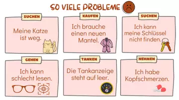 Vorschau - Arbeitsblätter - So viele Probleme - Imperativ / Modalverben üben - Deckblatt