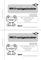 Vorschau - Arbeitsblätter - Zahlenraum 1000: 999 Froschgeschwister Miniheft - Seite 1