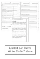 Vorschau - Test - Lesetest zum Thema Winter mit Lösung für die 2. Klasse - Deckblatt
