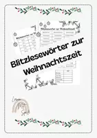 Vorschau - Arbeitsblätter - Blitzlesewörter Weihnachten - Deckblatt