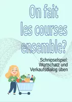 Vorschau - Mal- und Bastelvorlagen - On fait les courses ensemble? Einkaufsdialog üben - Deckblatt