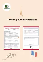 Vorschau - Arbeitsblätter - Französisch Test: Konditionalsätze (3 Typen) - Deckblatt