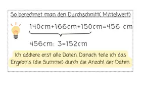 Vorschau - Merkblätter - Merkplakate: Durchschnitt, Maximum und Minimum, Spannweite - Seite 1