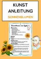 Vorschau - Mal- und Bastelvorlagen - Sonnenblumen van Gogh - Schritt für Schritt im Kunstunterricht - Deckblatt