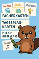 Vorschau - Poster - Tagesplan & Fächerkarten-Set Biber-Klasse - Deckblatt